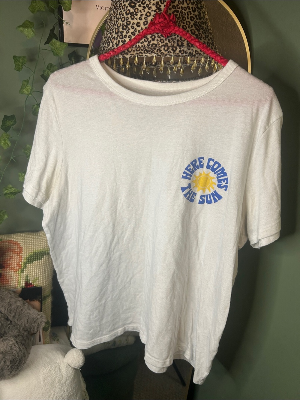 Old Navy White Tee with Red Trim